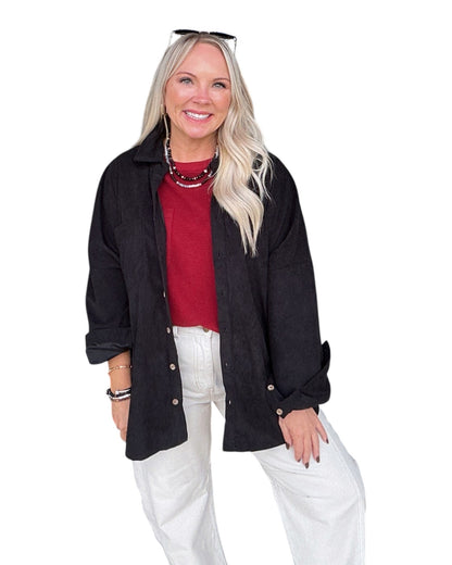 Onyx Corduroy Button Down