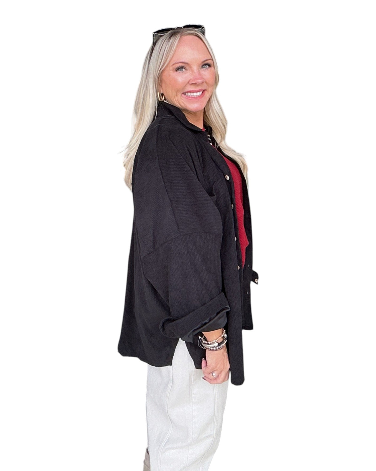Onyx Corduroy Button Down