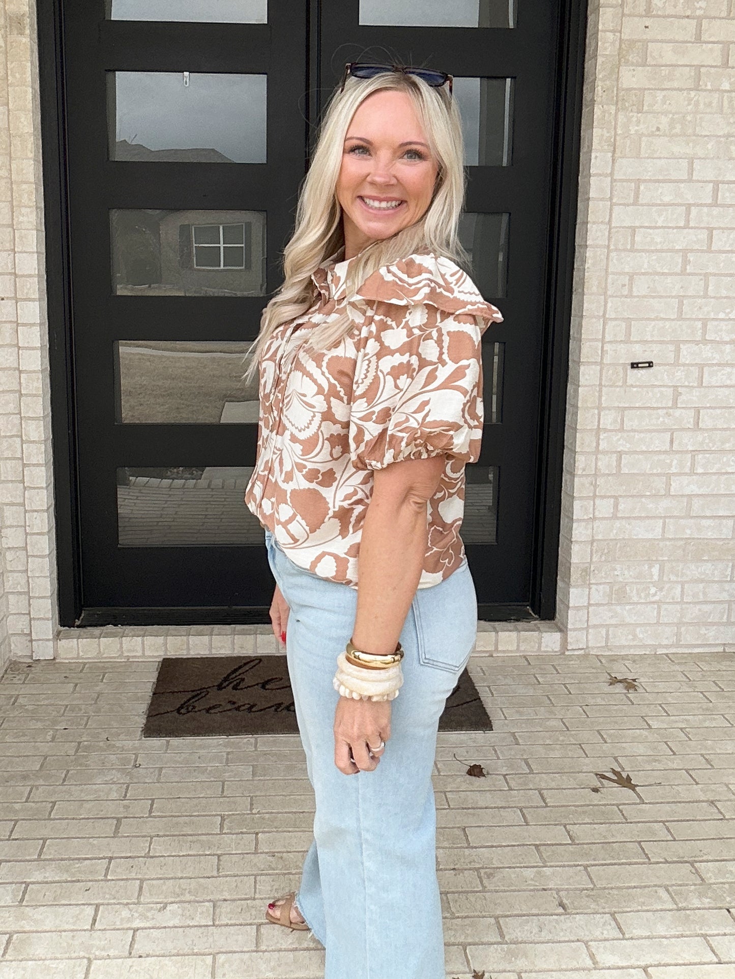 Seaside Bloom Button Blouse