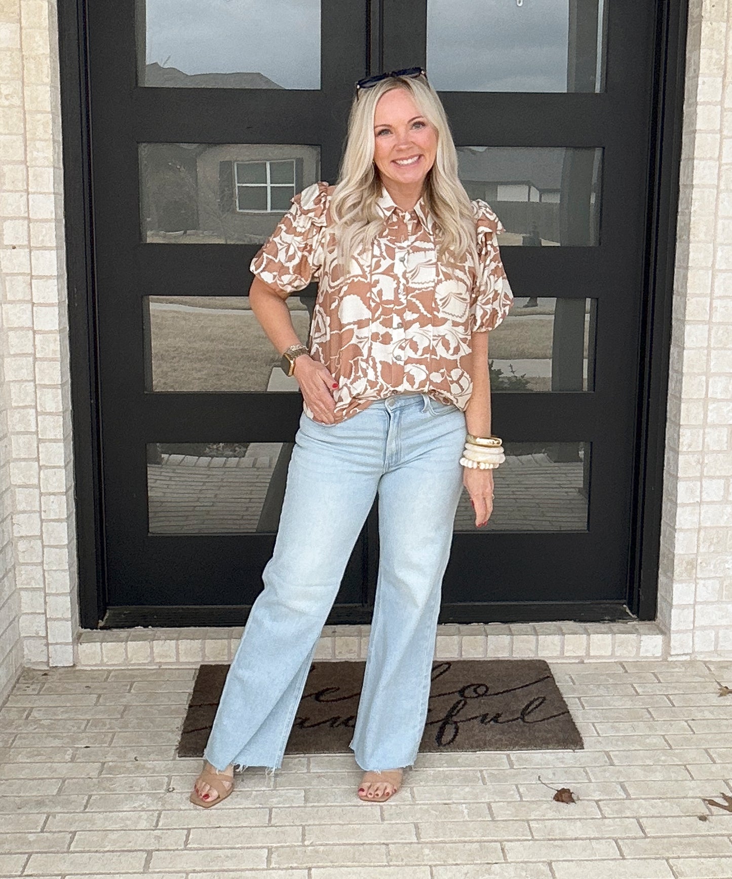 Seaside Bloom Button Blouse