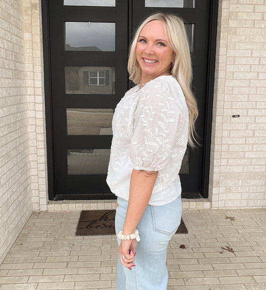 Seaside Embroidered Blouse