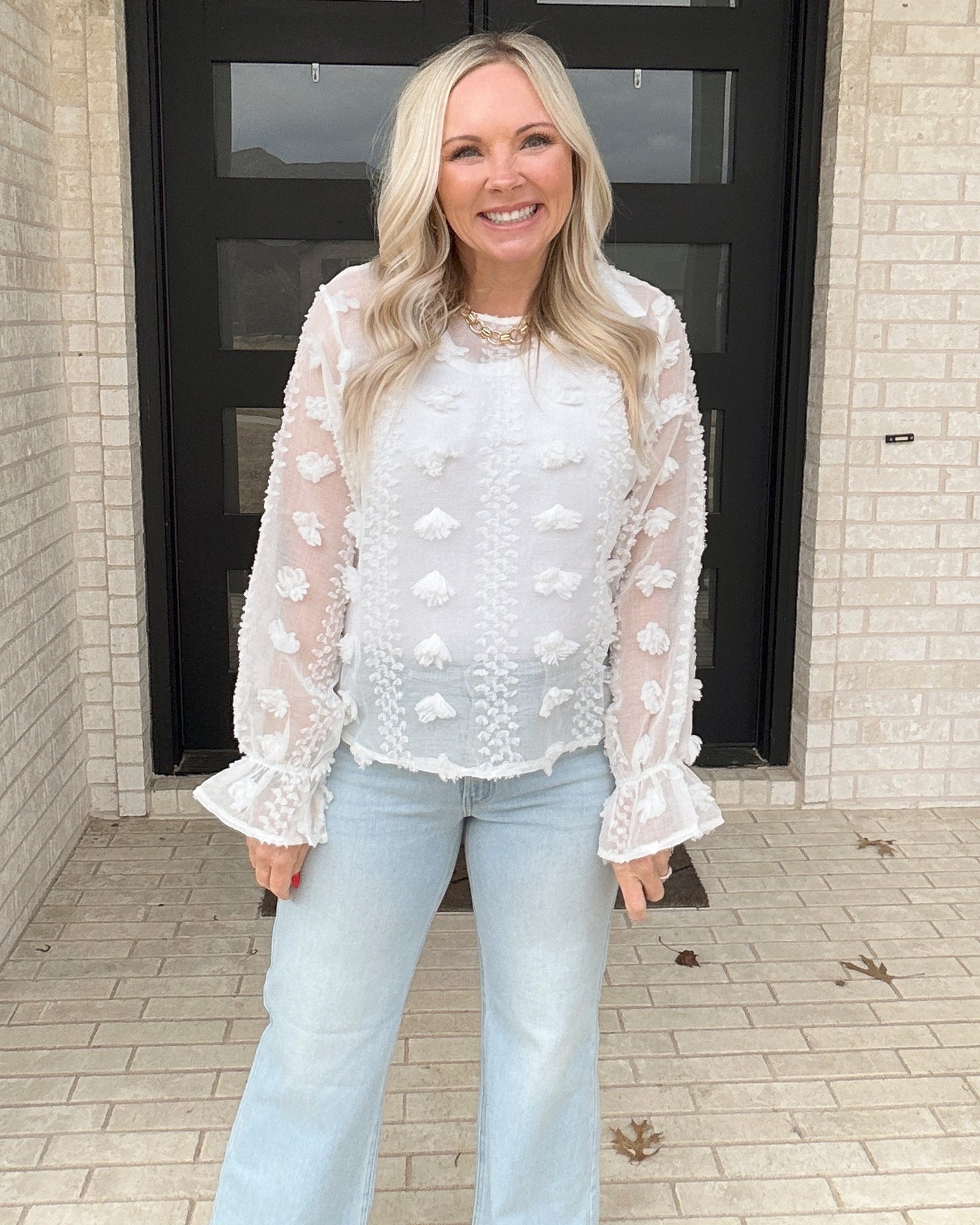Ivory Petal Lace Blouse