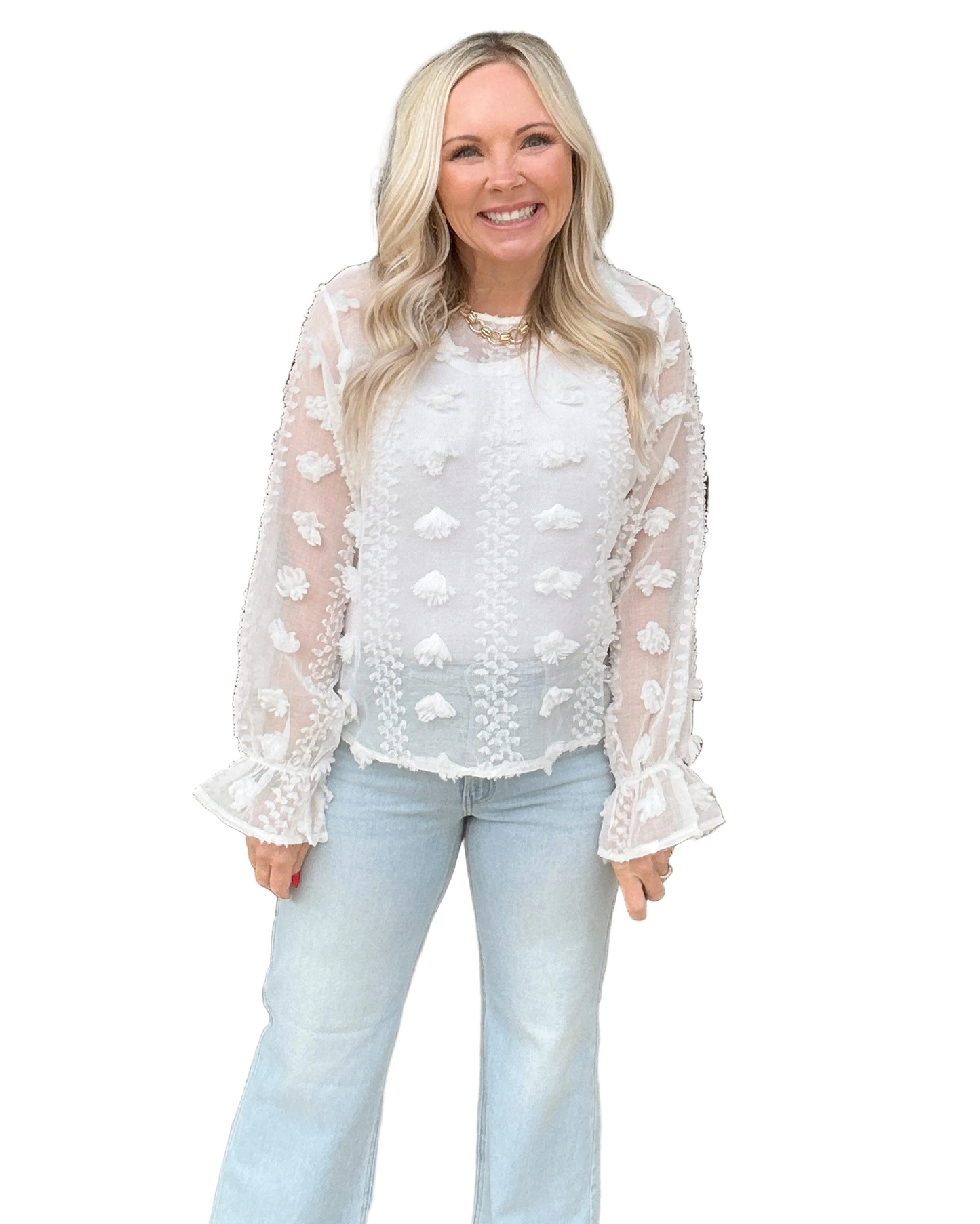 Ivory Petal Lace Blouse