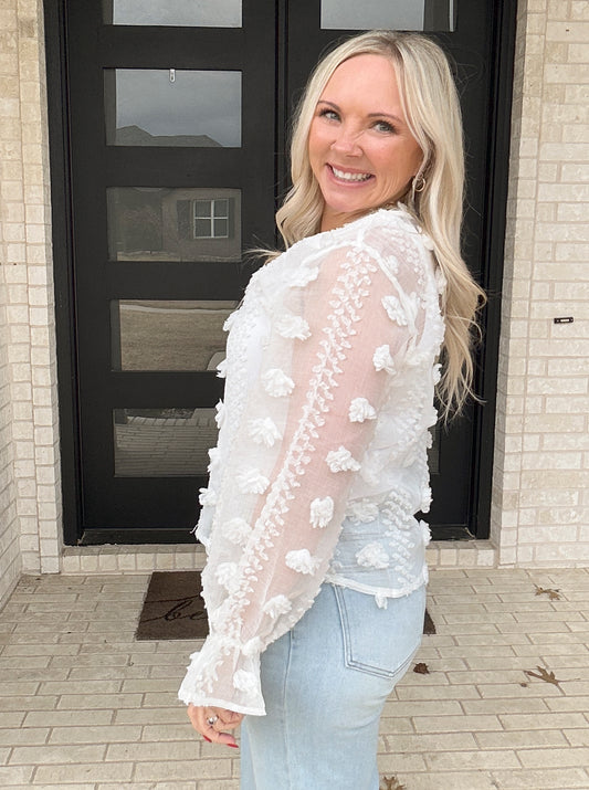 Ivory Petal Lace Blouse