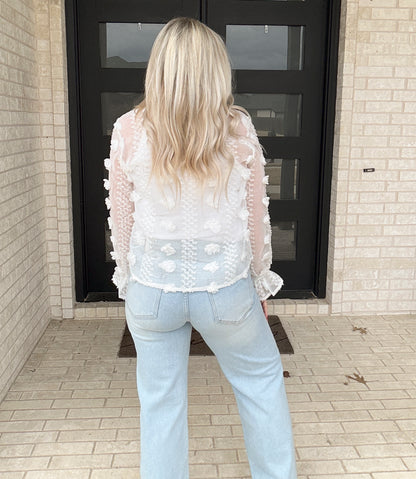 Ivory Petal Lace Blouse