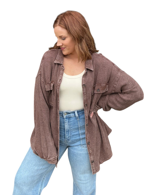 Hailey Waffle Knit Shacket
