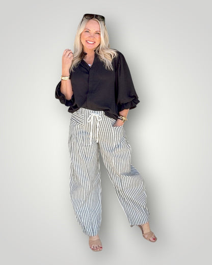Seaside Stripe Barrel Pants