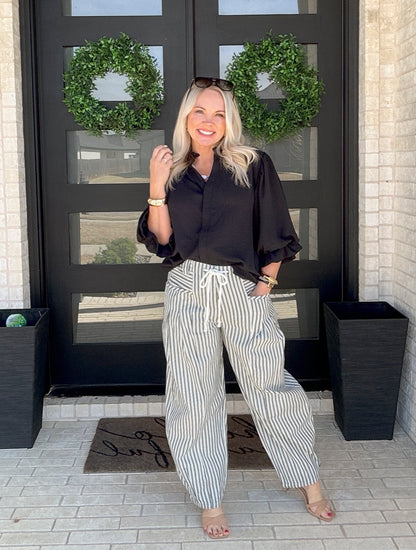 Seaside Stripe Barrel Pants