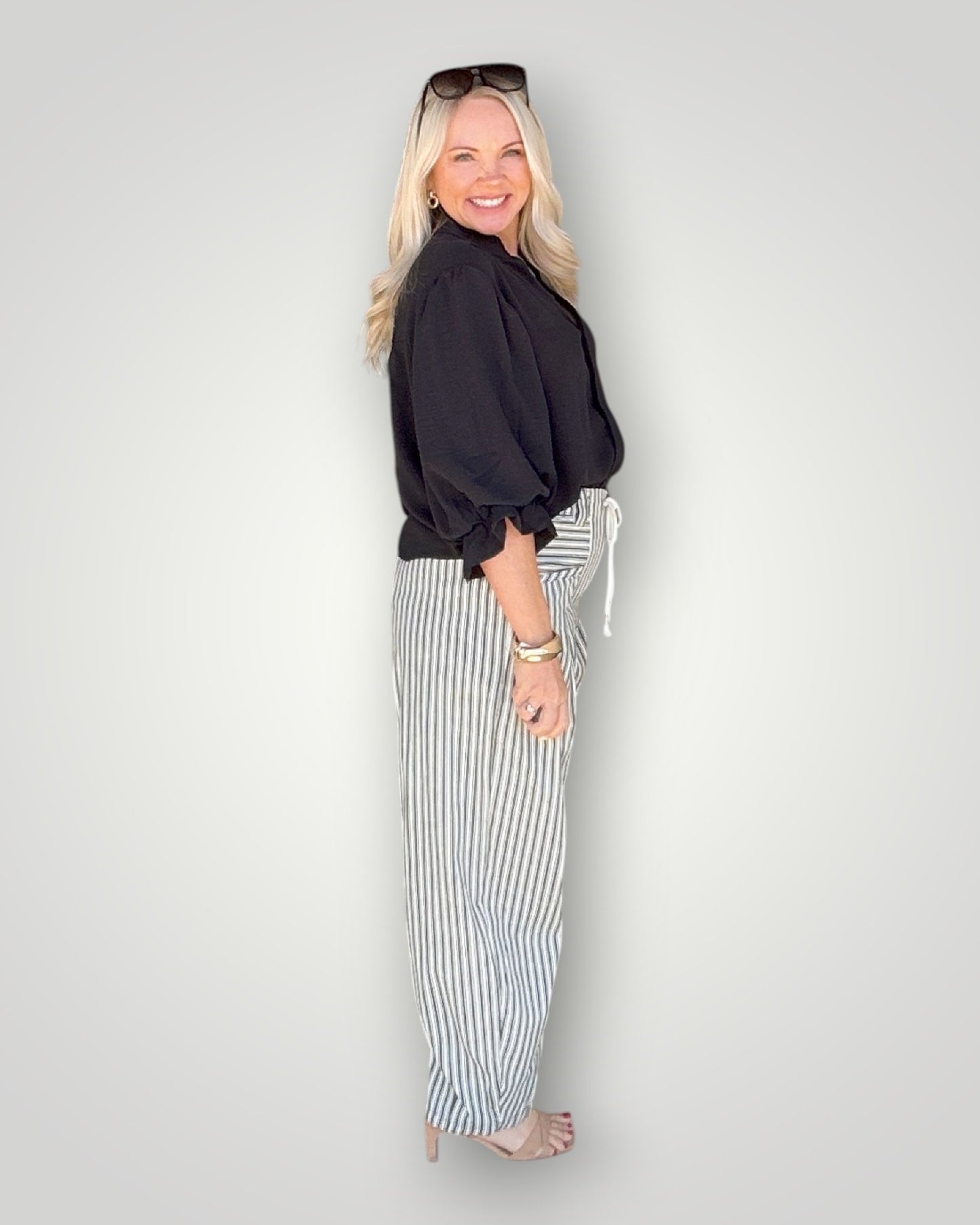 Seaside Stripe Barrel Pants