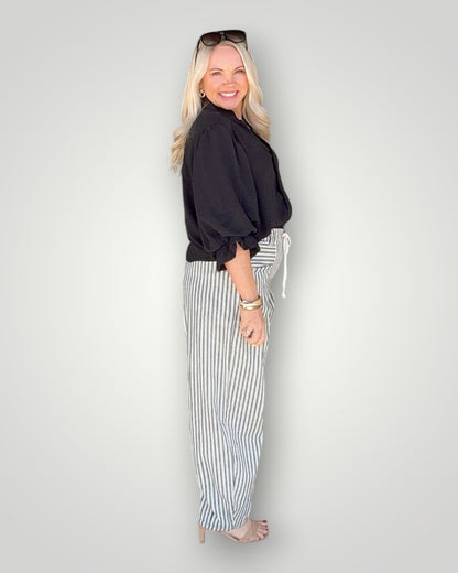 Seaside Stripe Barrel Pants