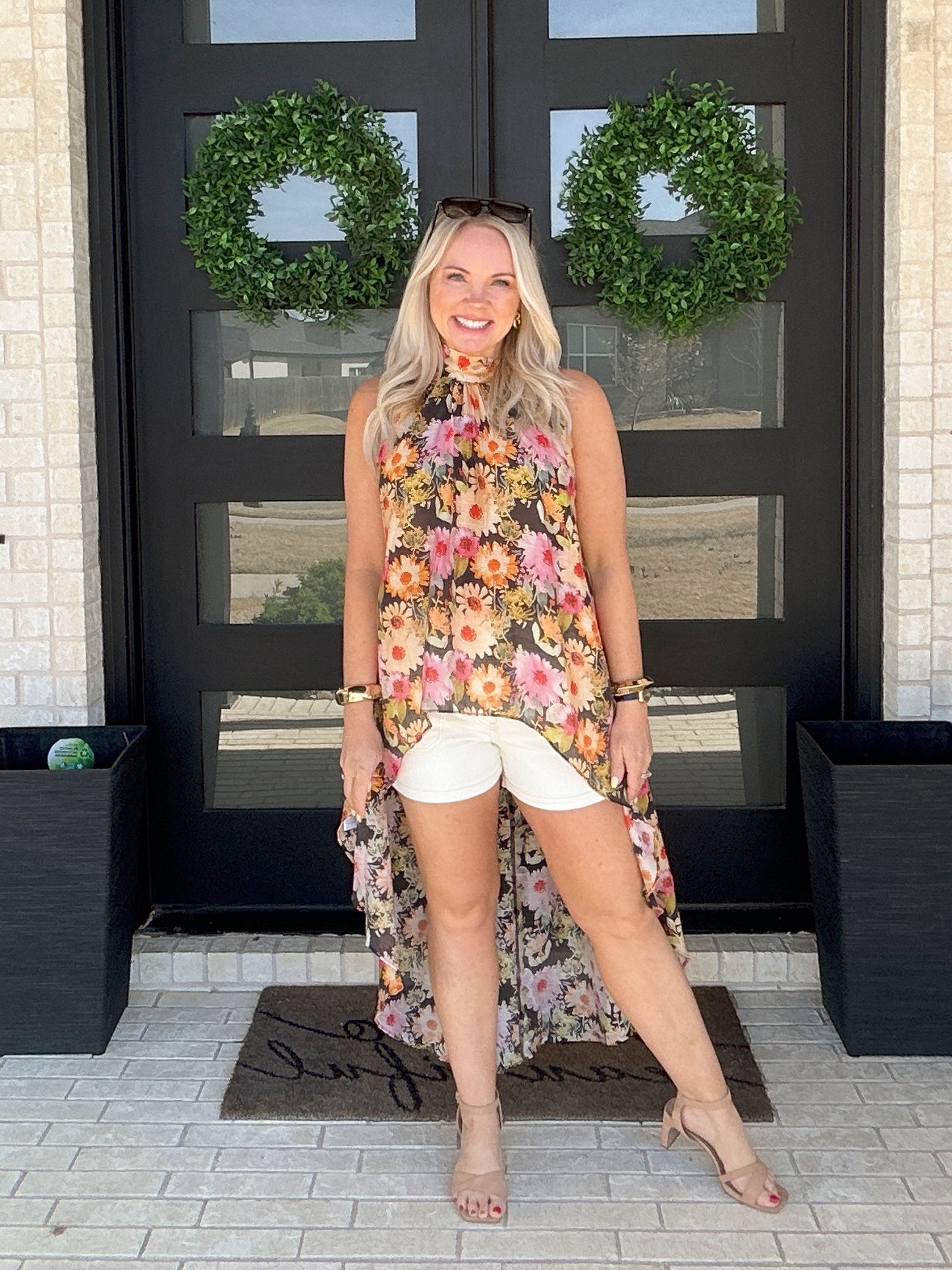 Bold Bloom High-Low Top
