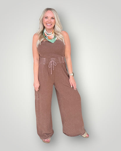 Espresso Ease Strapless Jumpsuit