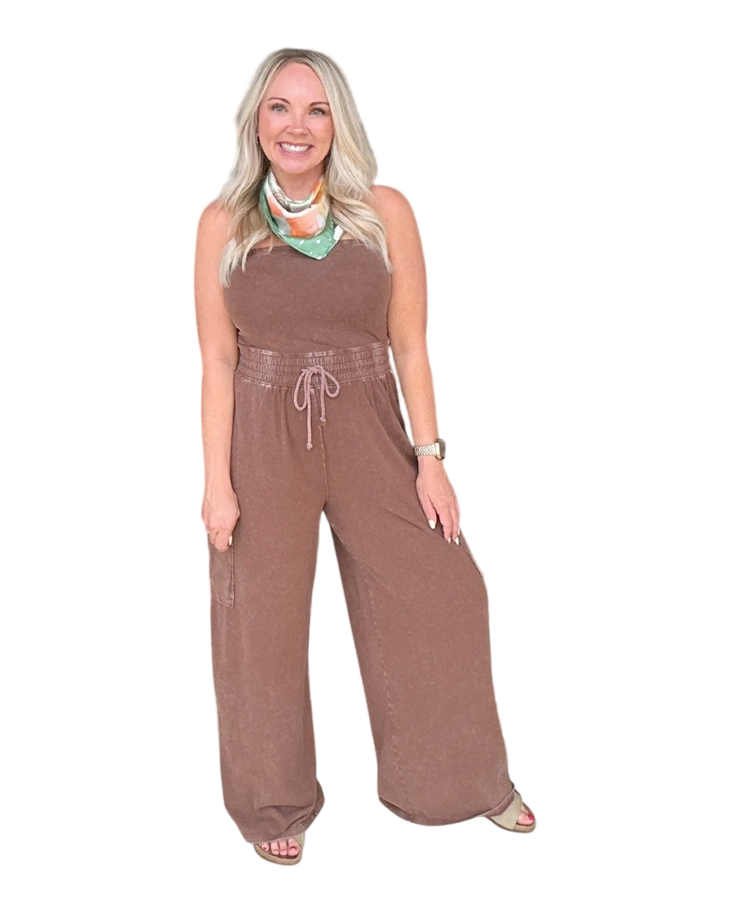 Espresso Ease Strapless Jumpsuit