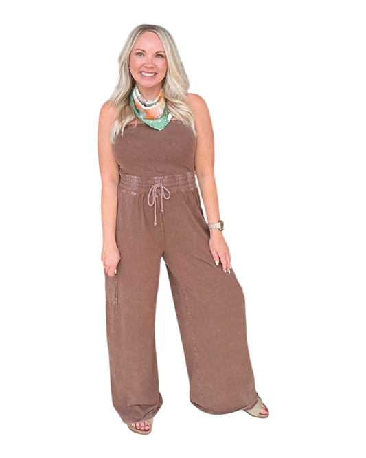 Espresso Ease Strapless Jumpsuit