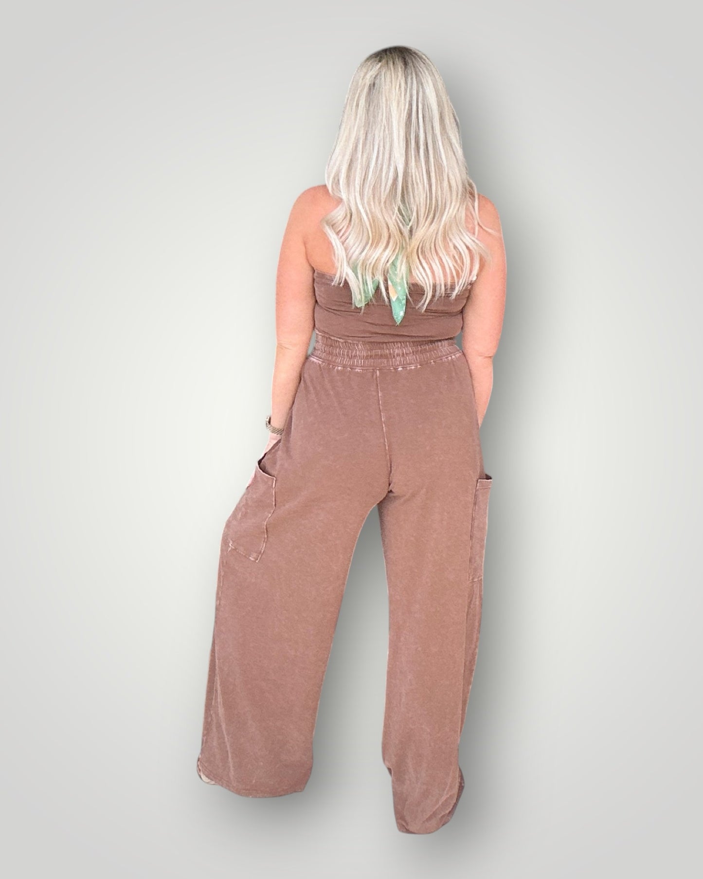 Espresso Ease Strapless Jumpsuit