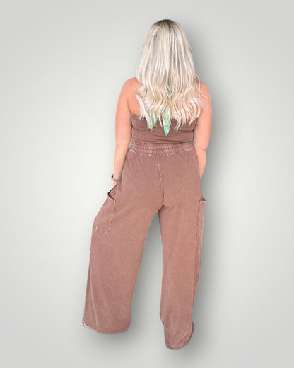 Espresso Ease Strapless Jumpsuit