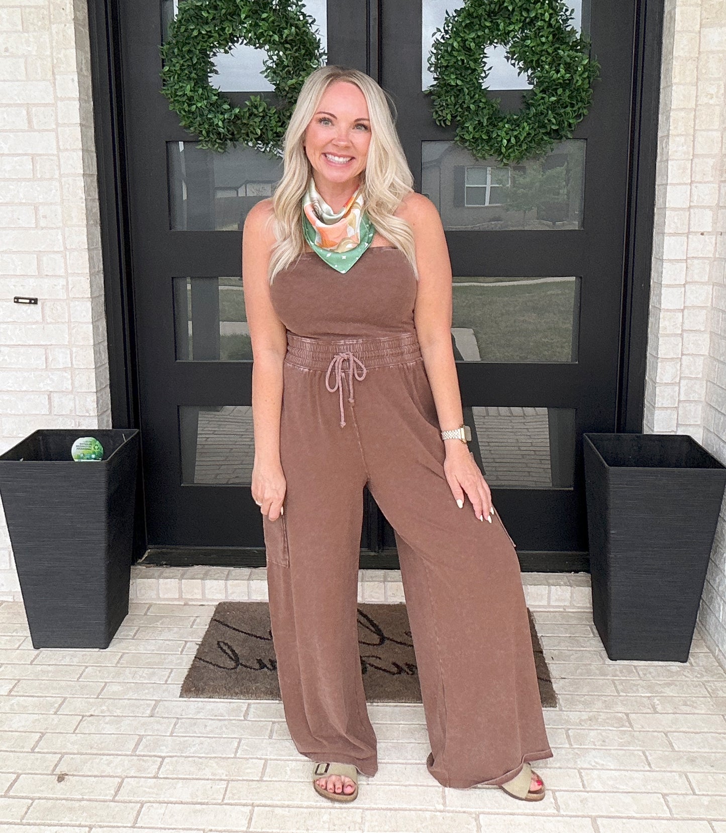 Espresso Ease Strapless Jumpsuit