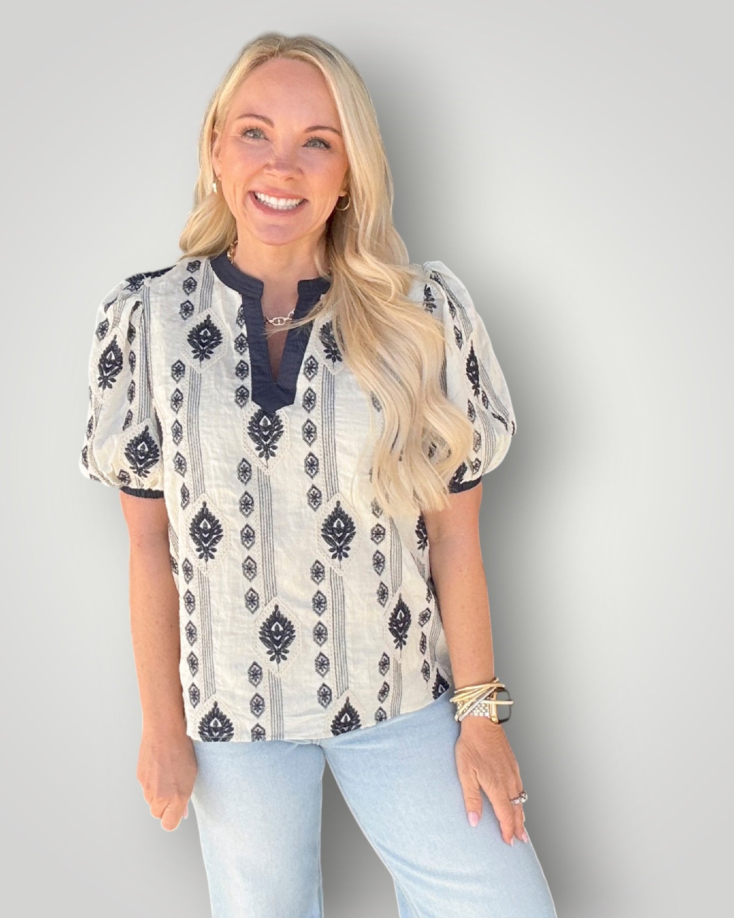 Loomed Detail Blouse