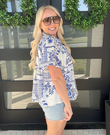 Harbor Print Button Down