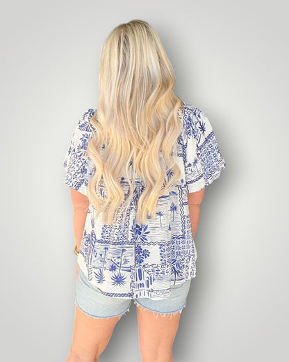 Harbor Print Button Down