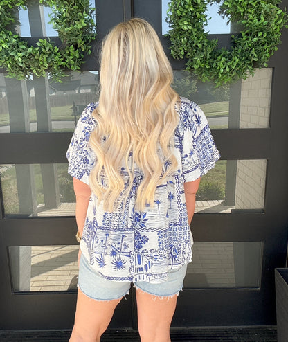Harbor Print Button Down