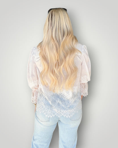 Delicate Lace Button Down