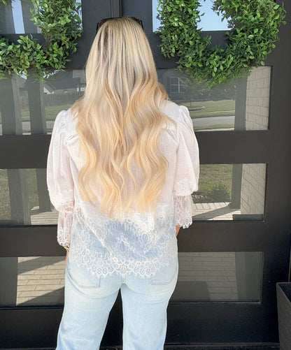 Delicate Lace Button Down