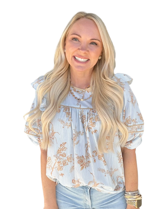Sky & Sand Floral Blouse