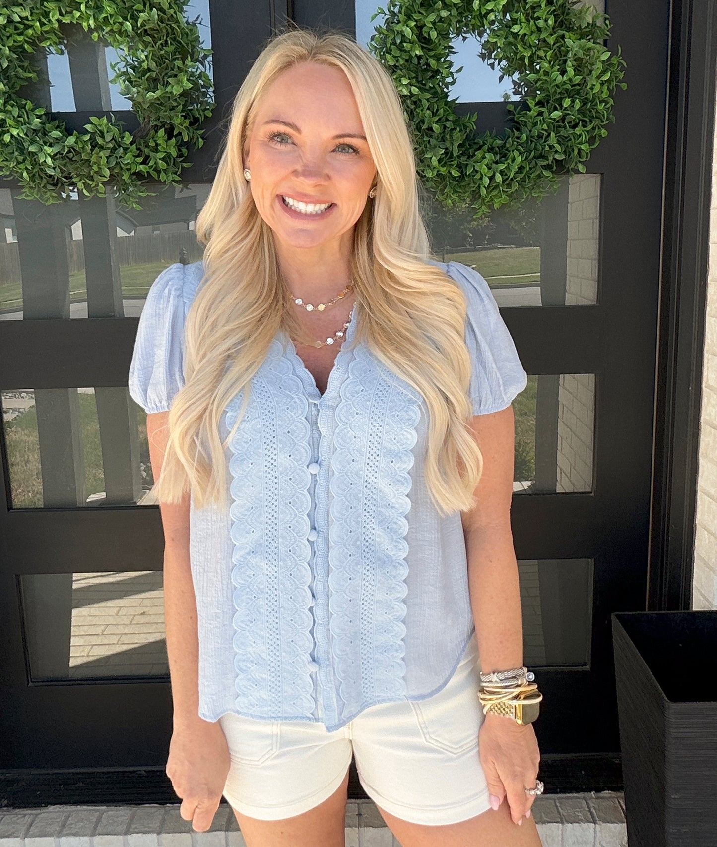 Something Blue Button Blouse