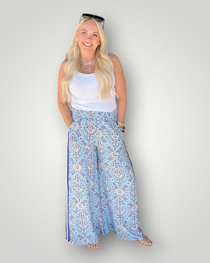 Balanced Print Pant - Blue