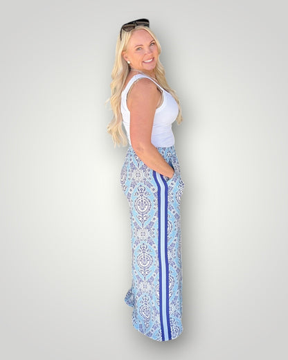 Balanced Print Pant - Blue