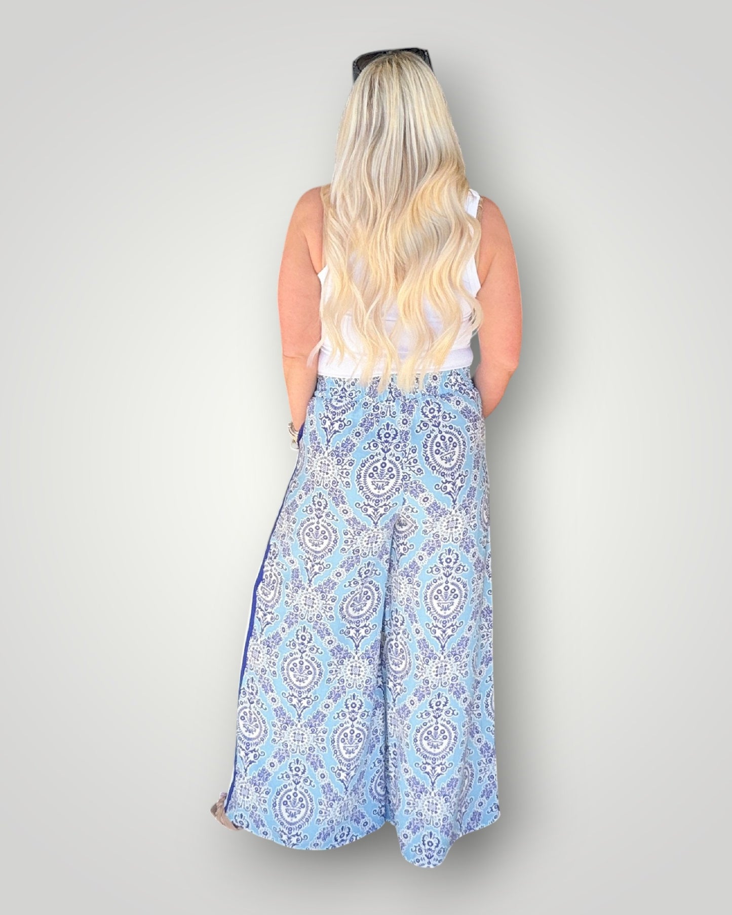 Balanced Print Pant - Blue