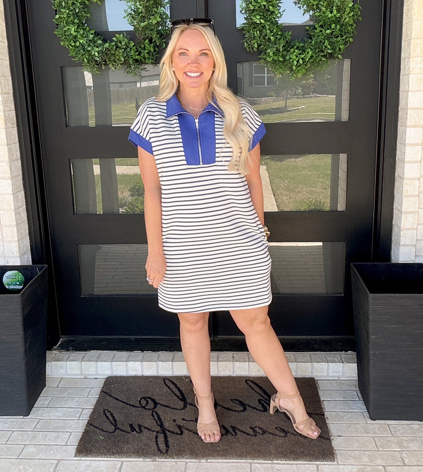 Out of Office Stripe Knit Dress