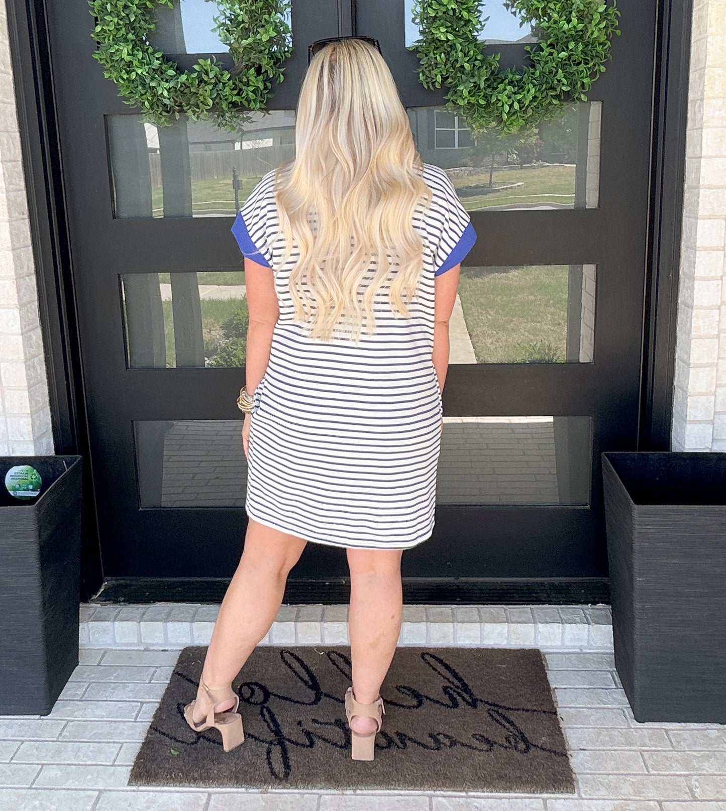 Out of Office Stripe Knit Dress