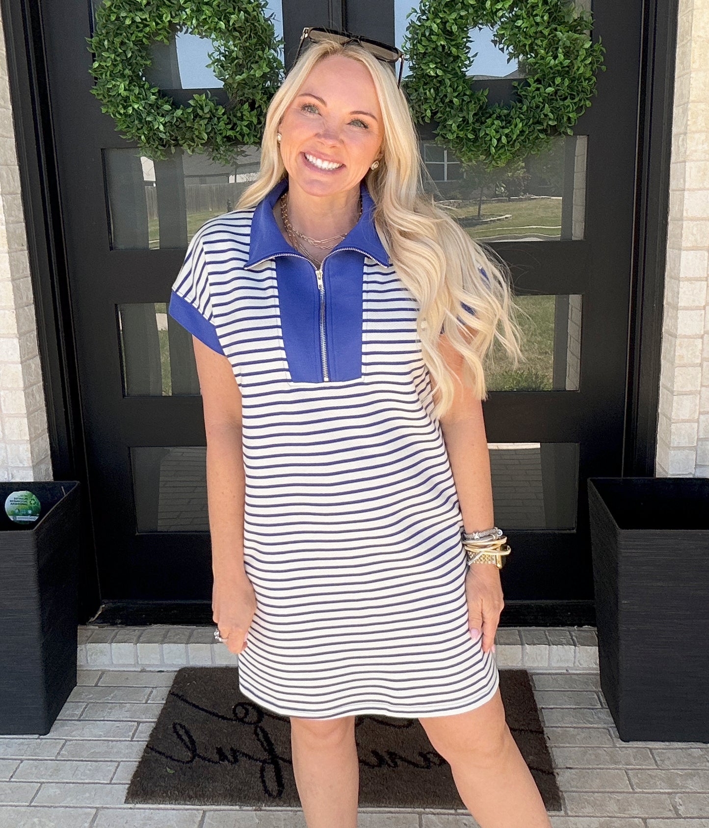 Out of Office Stripe Knit Dress