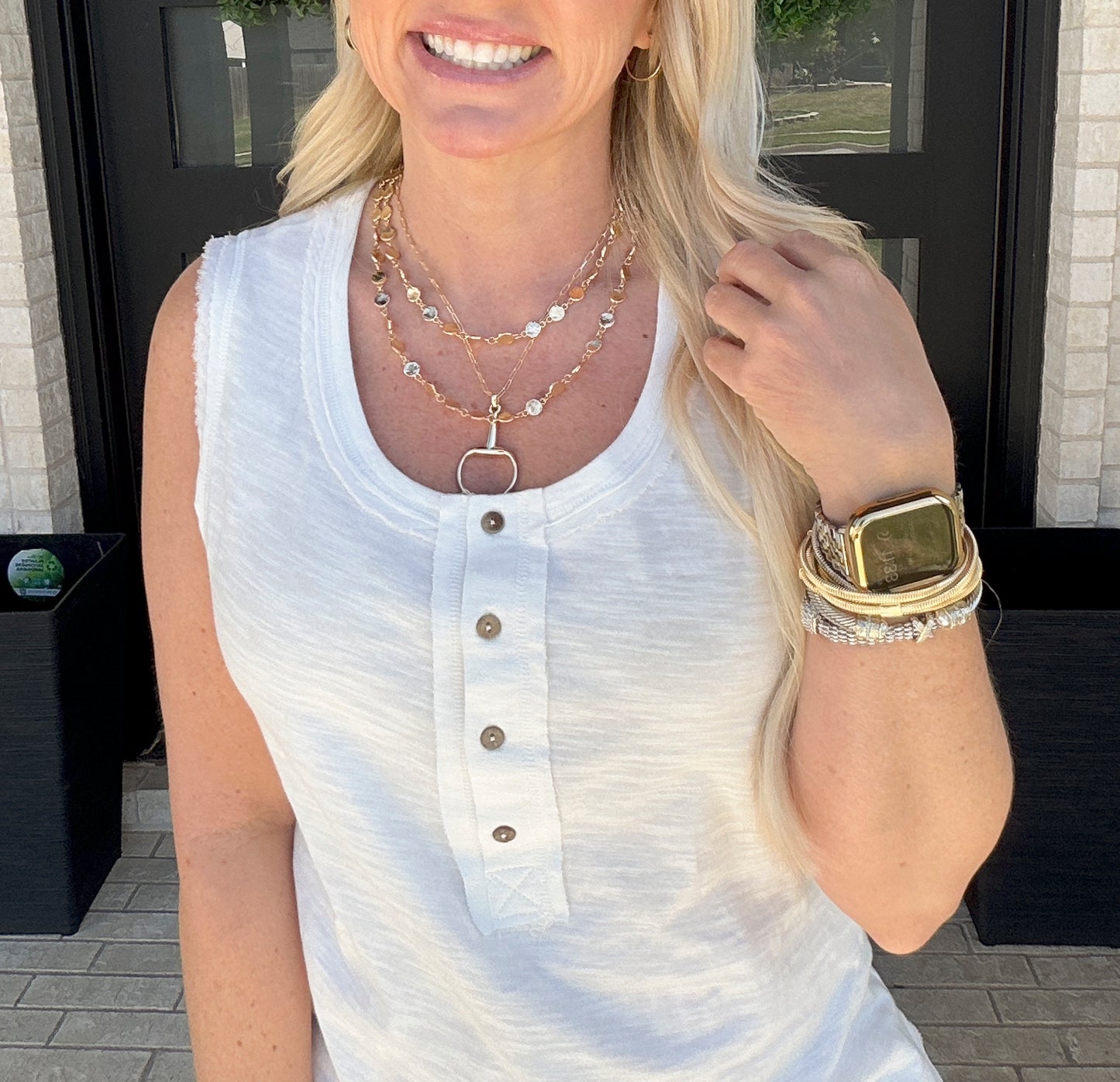 The Everyday Henley Tank - White