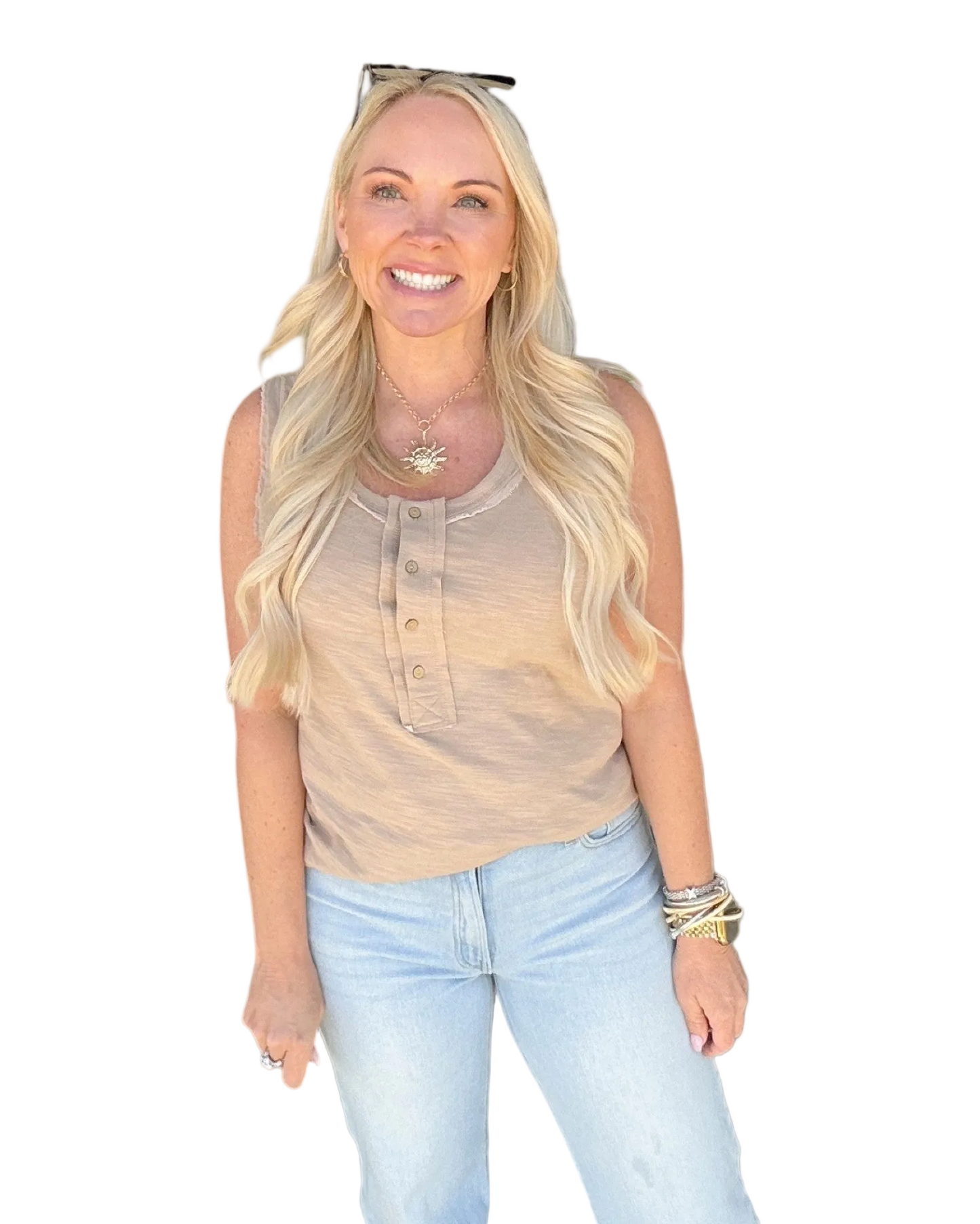 The Everyday Henley Tank - Taupe
