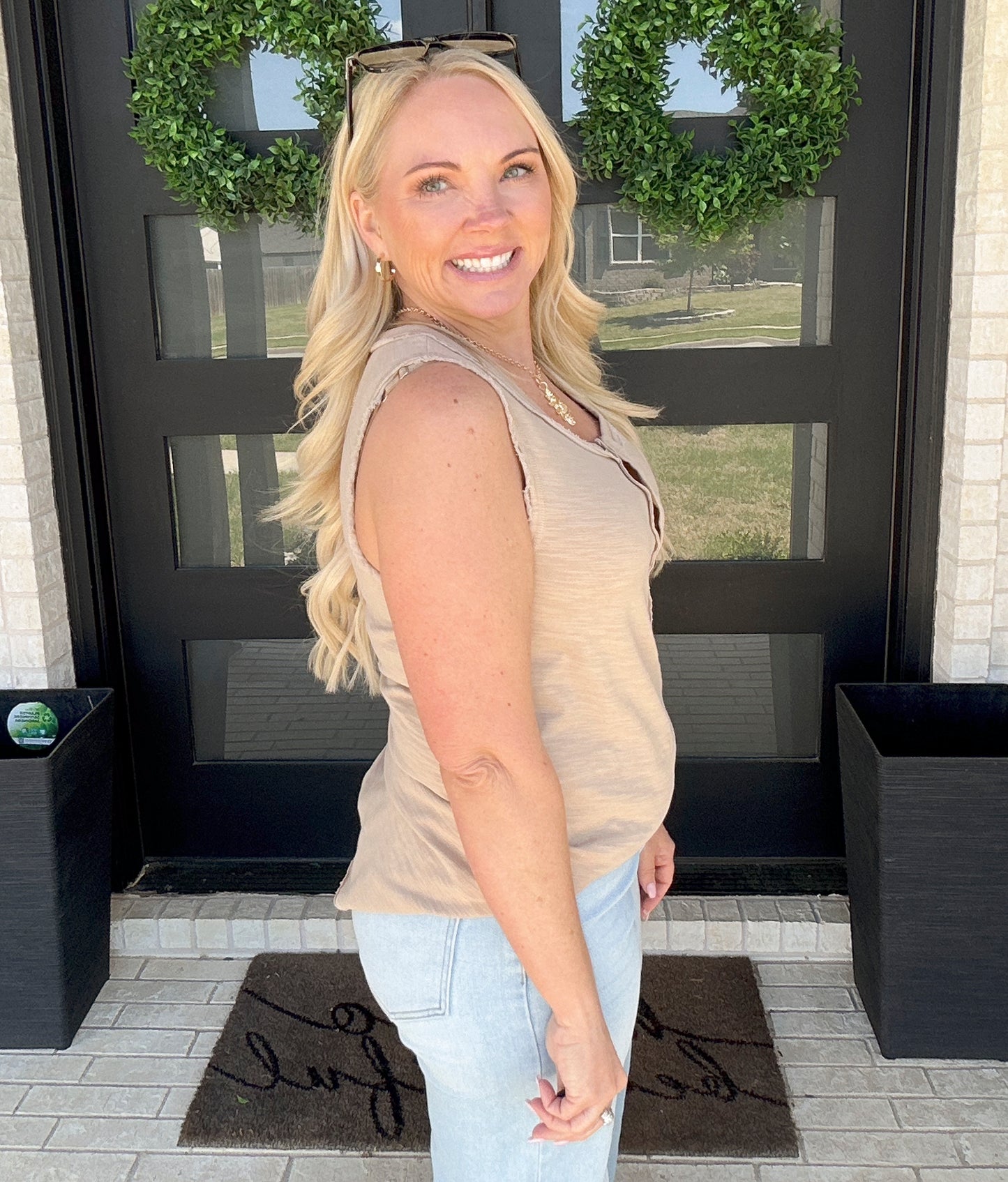 The Everyday Henley Tank - Taupe