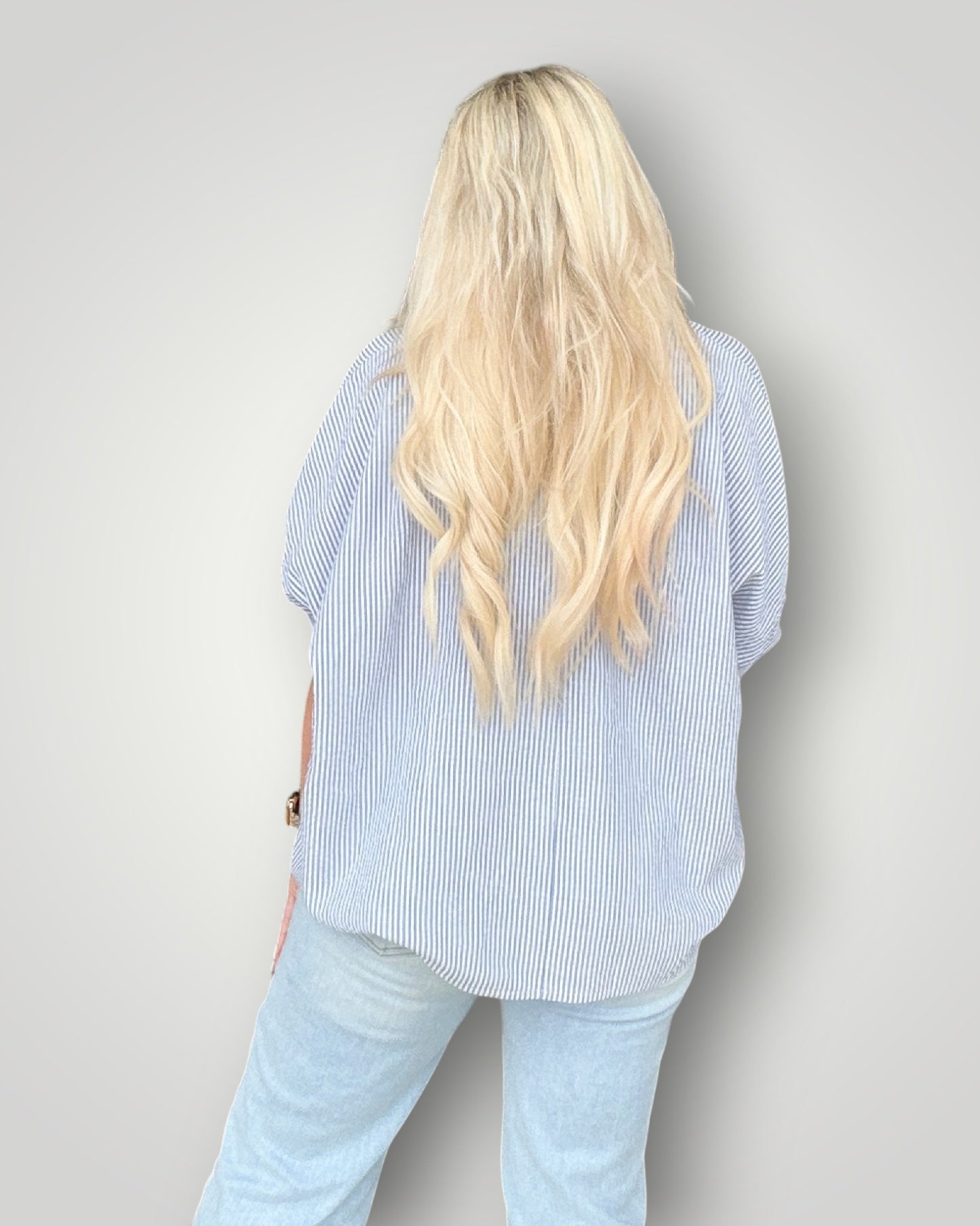 Coastal Stripe Button Top - Blue