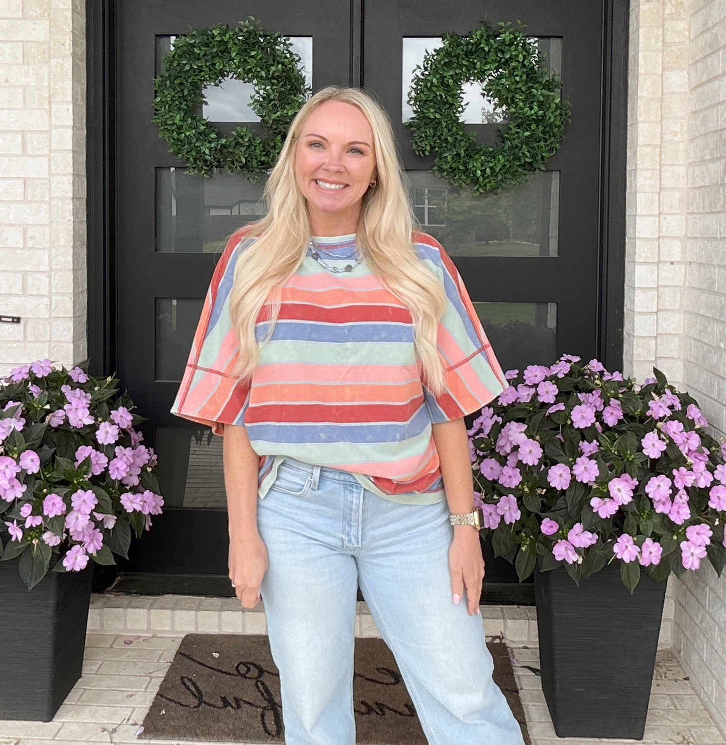 Sorbet Stripe Easy Tee