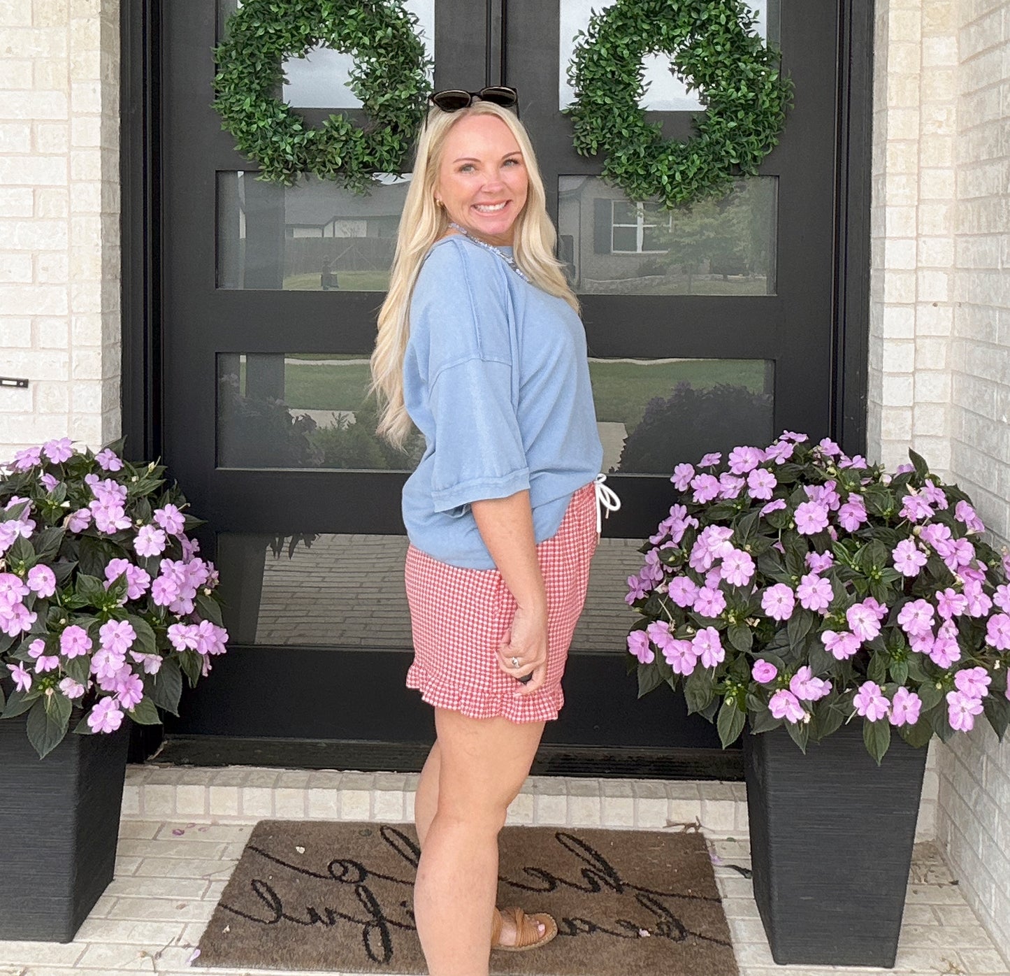 Gingham Days Ruffle Shorts