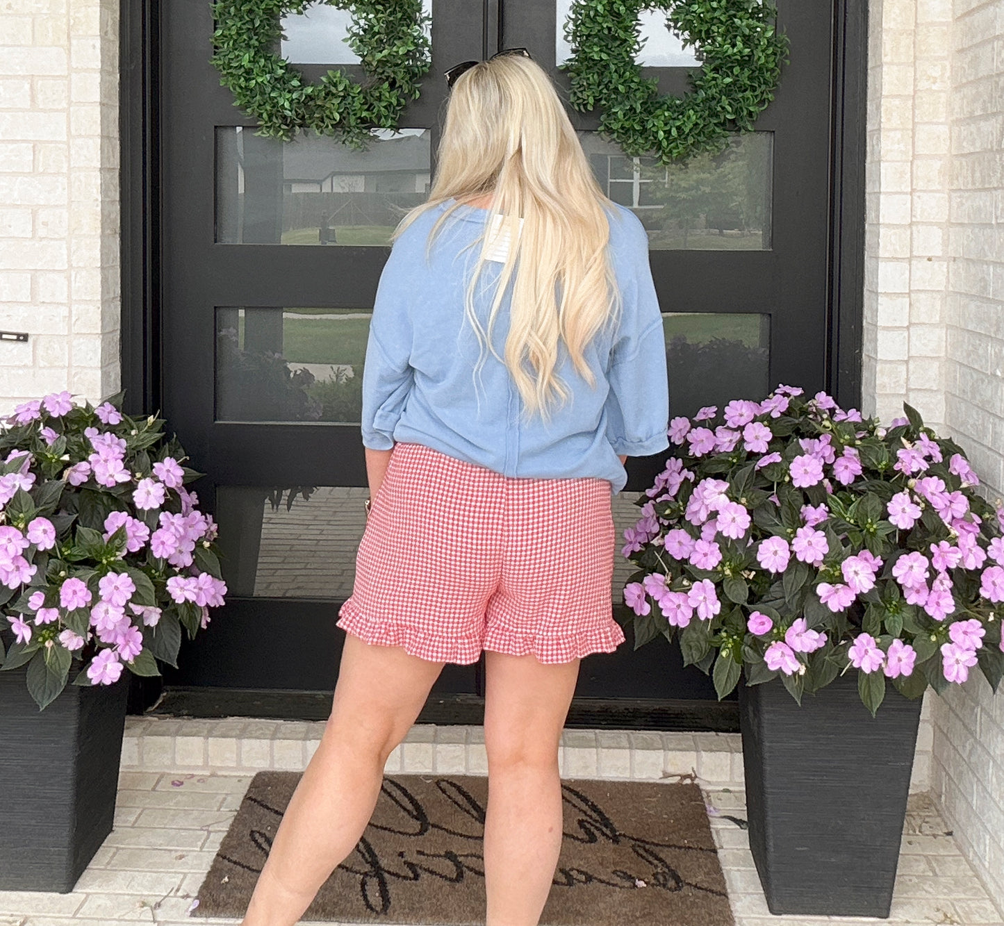 Gingham Days Ruffle Shorts