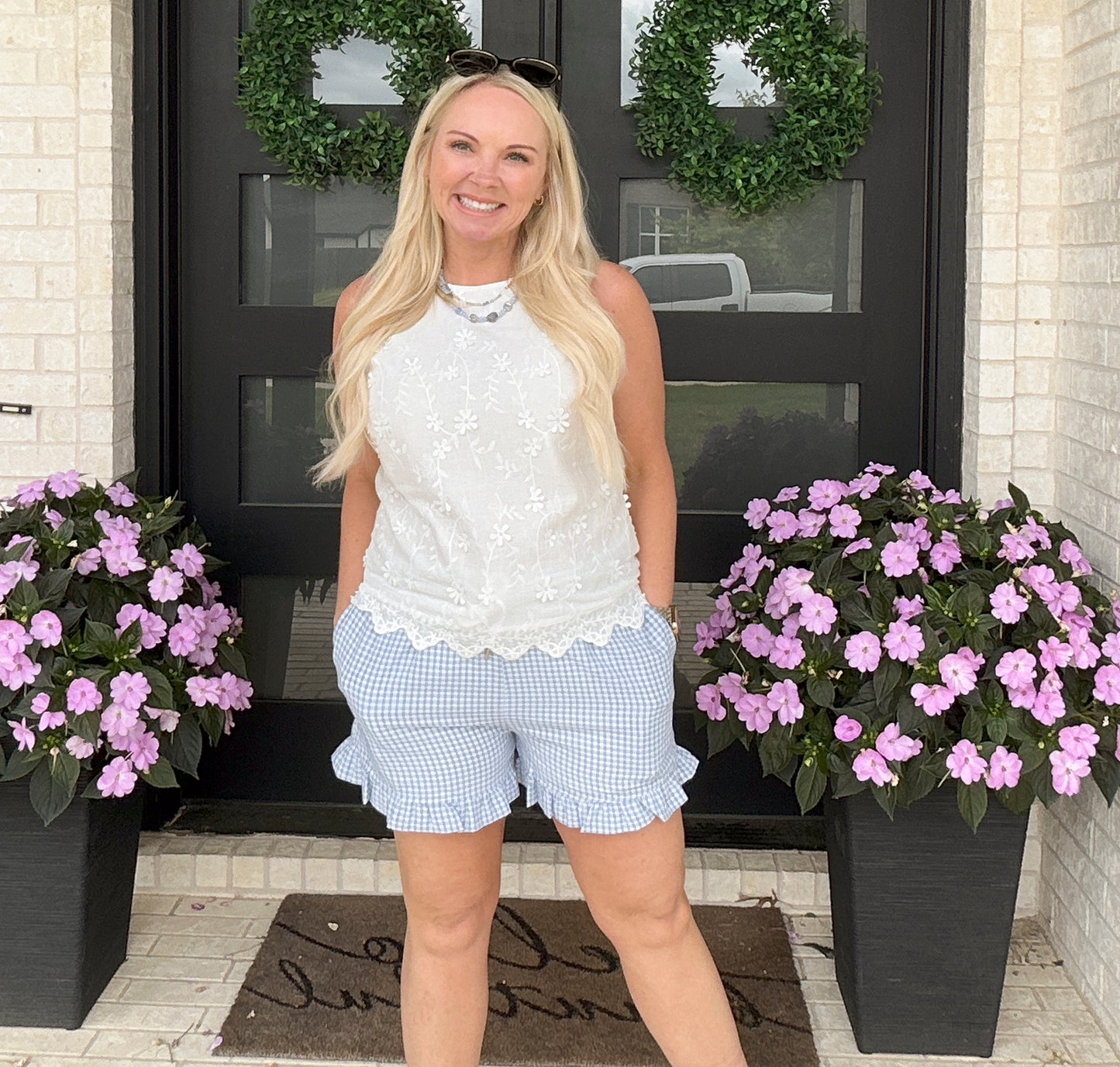 Gingham Days Ruffle Shorts