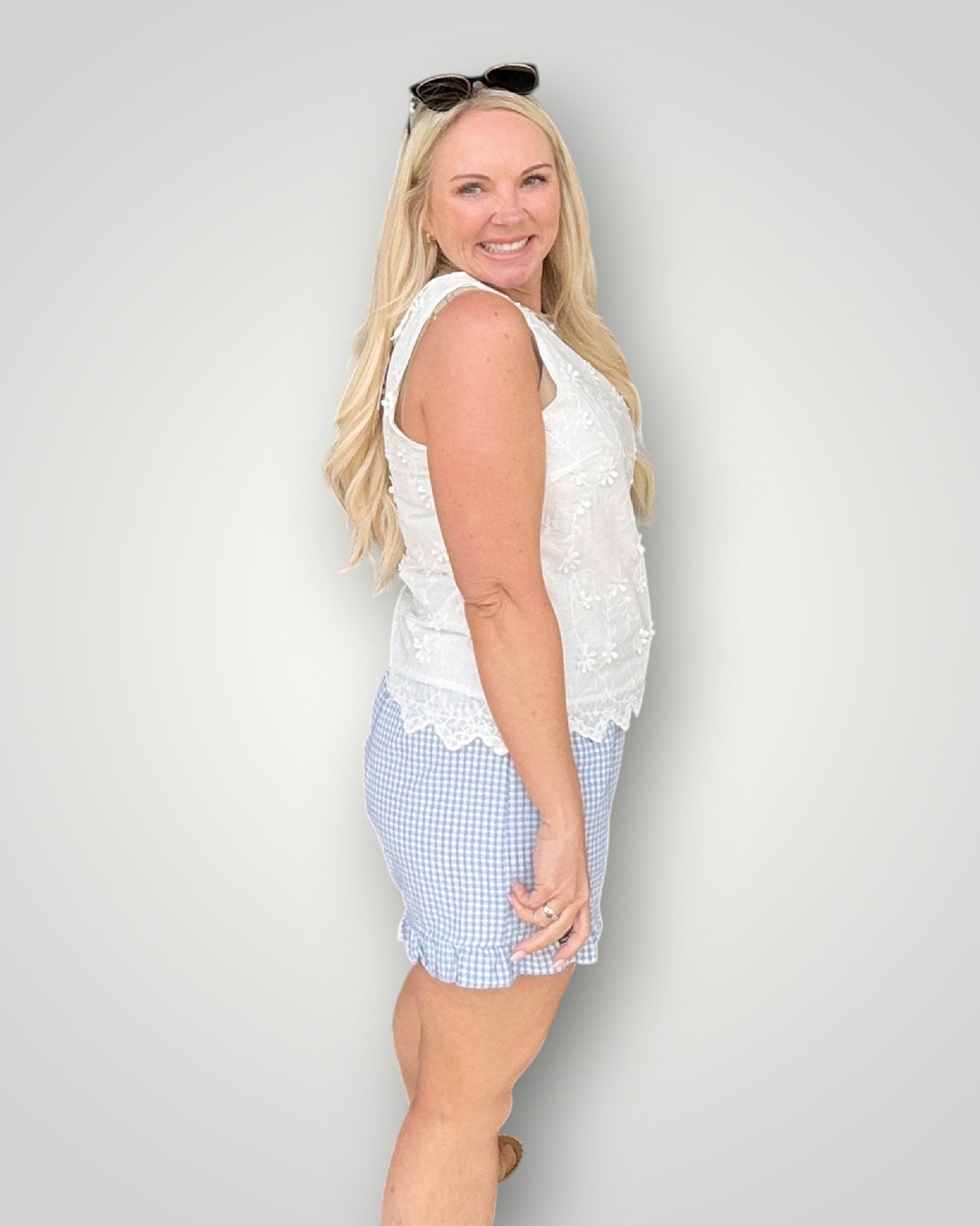 Gingham Days Ruffle Shorts
