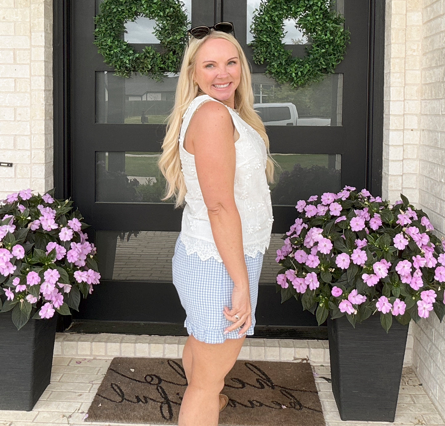 Gingham Days Ruffle Shorts