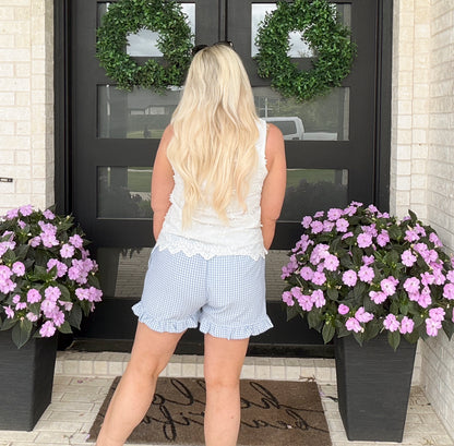 Gingham Days Ruffle Shorts