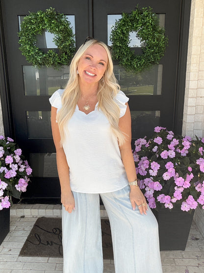 Ocean Air Flutter Blouse