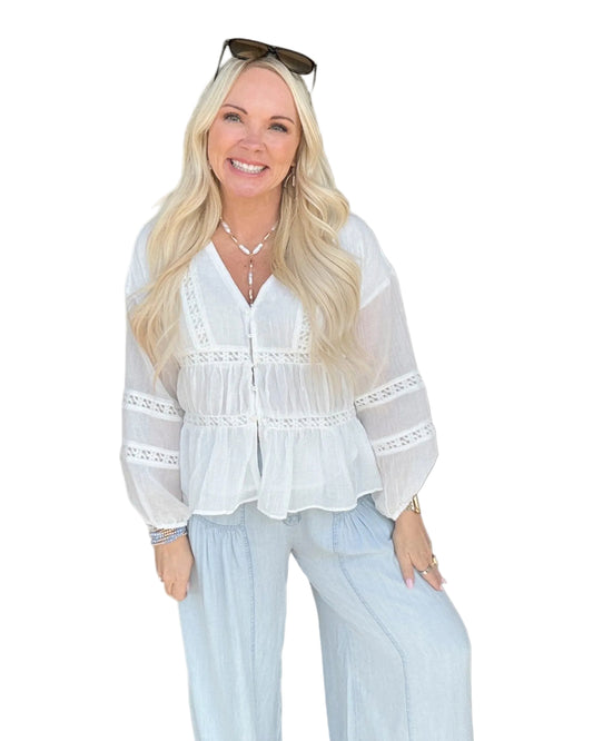 White Sands Ruffle Top