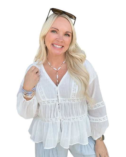 White Sands Ruffle Top