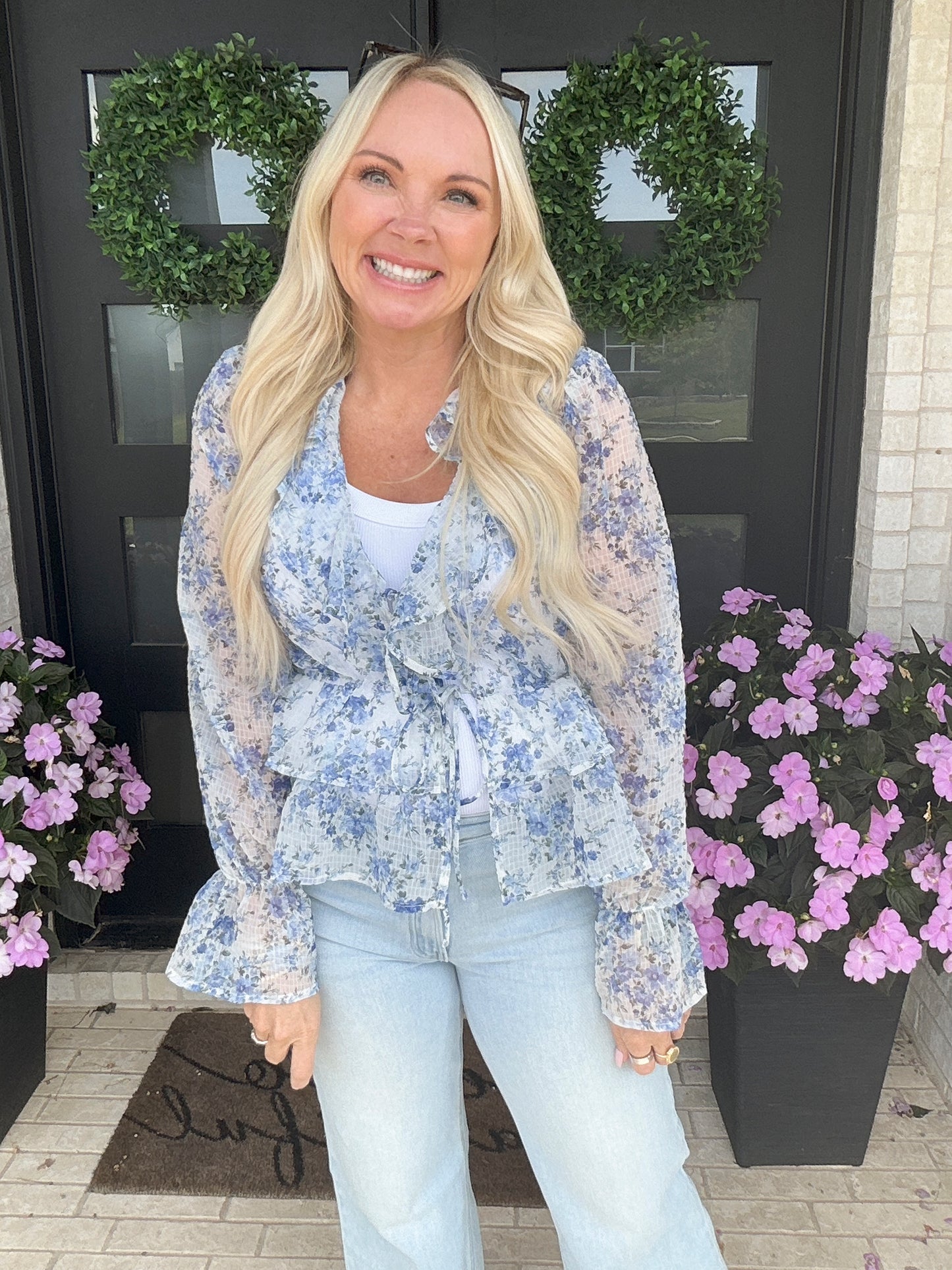 Hydrangea Ruffle Blouse